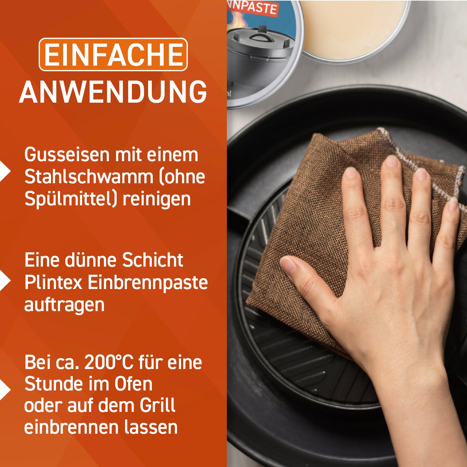 Einbrennpaste mit Traubenkern-Öl