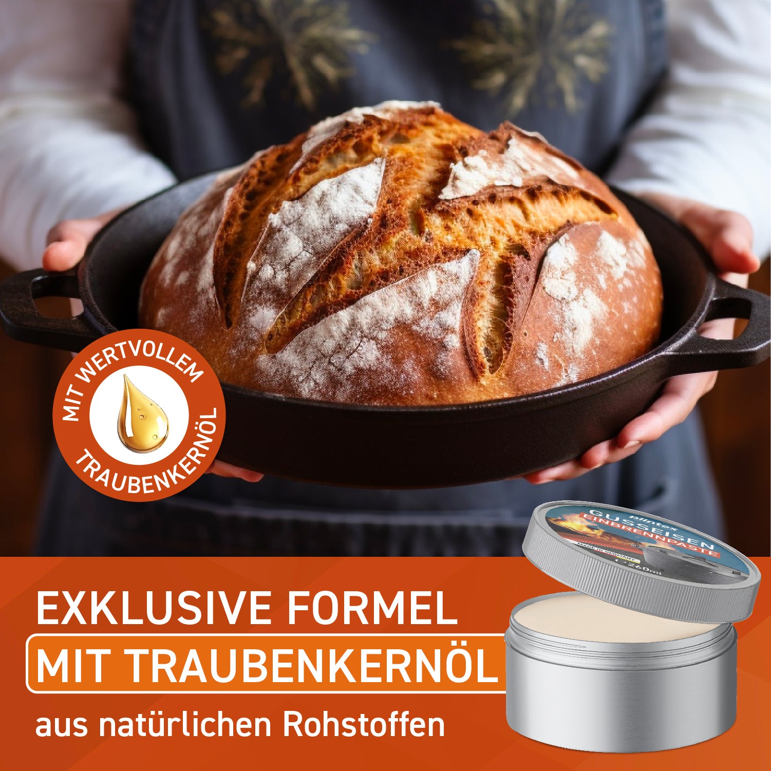 Einbrennpaste mit Traubenkern-Öl