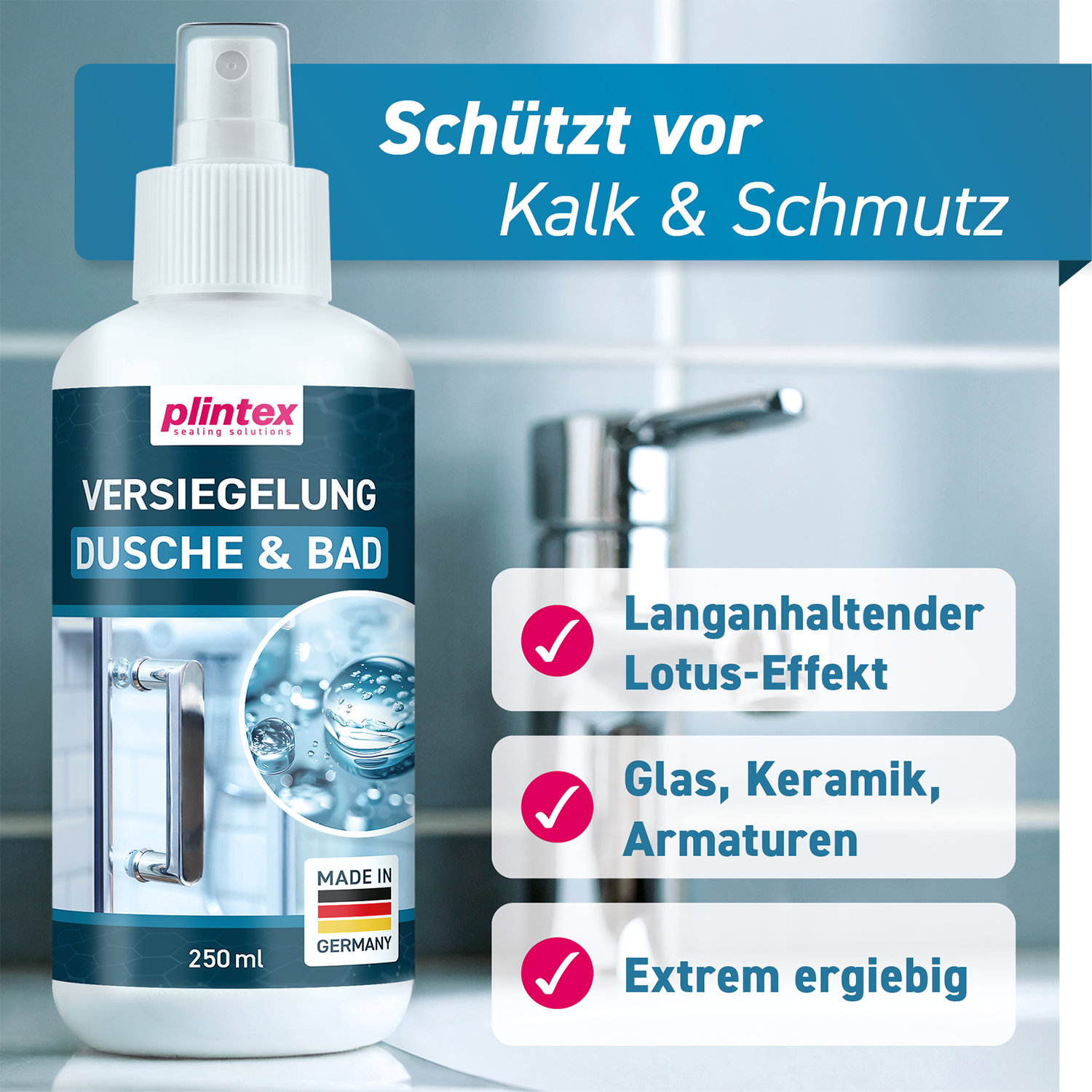 Duschglas-Versiegelung für Dusche & Bad