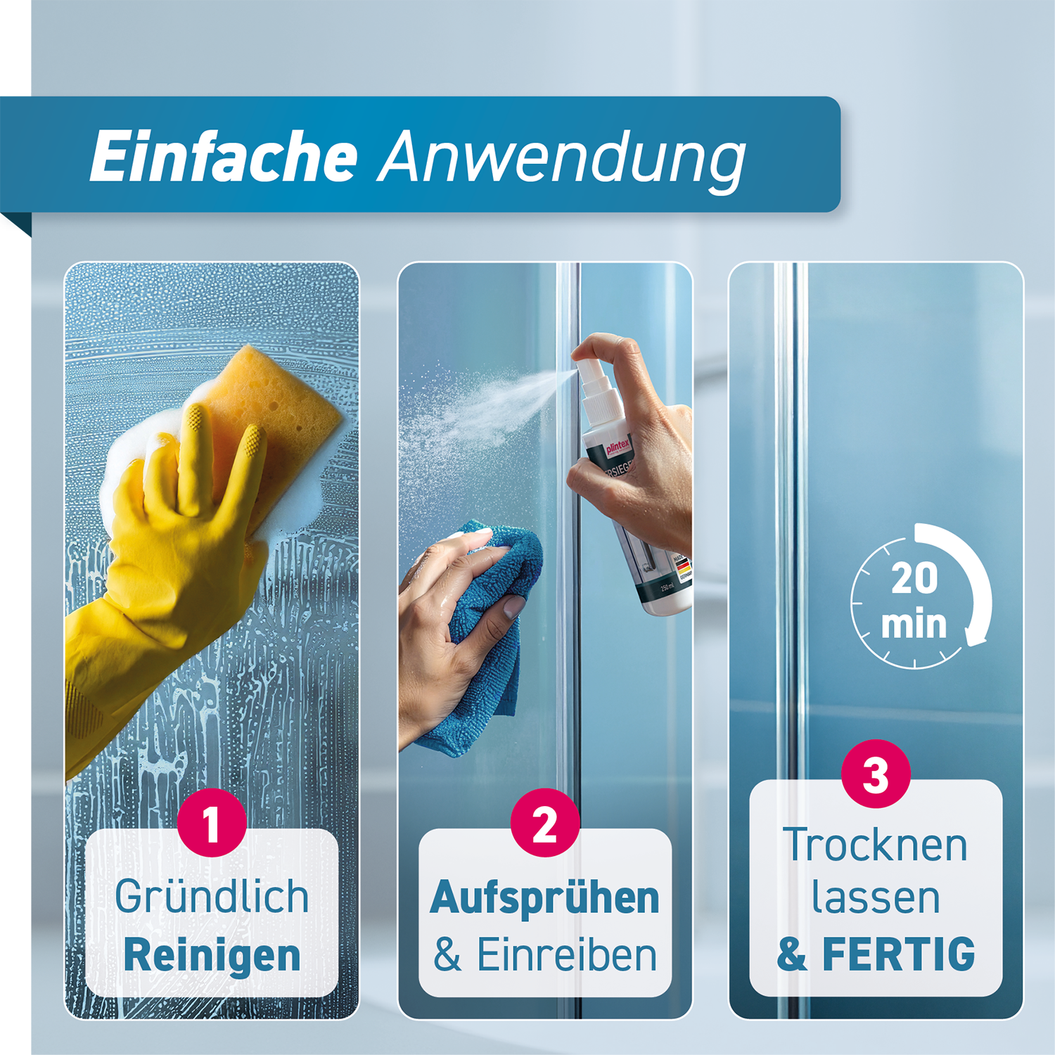 Duschglas-Versiegelung für Dusche & Bad