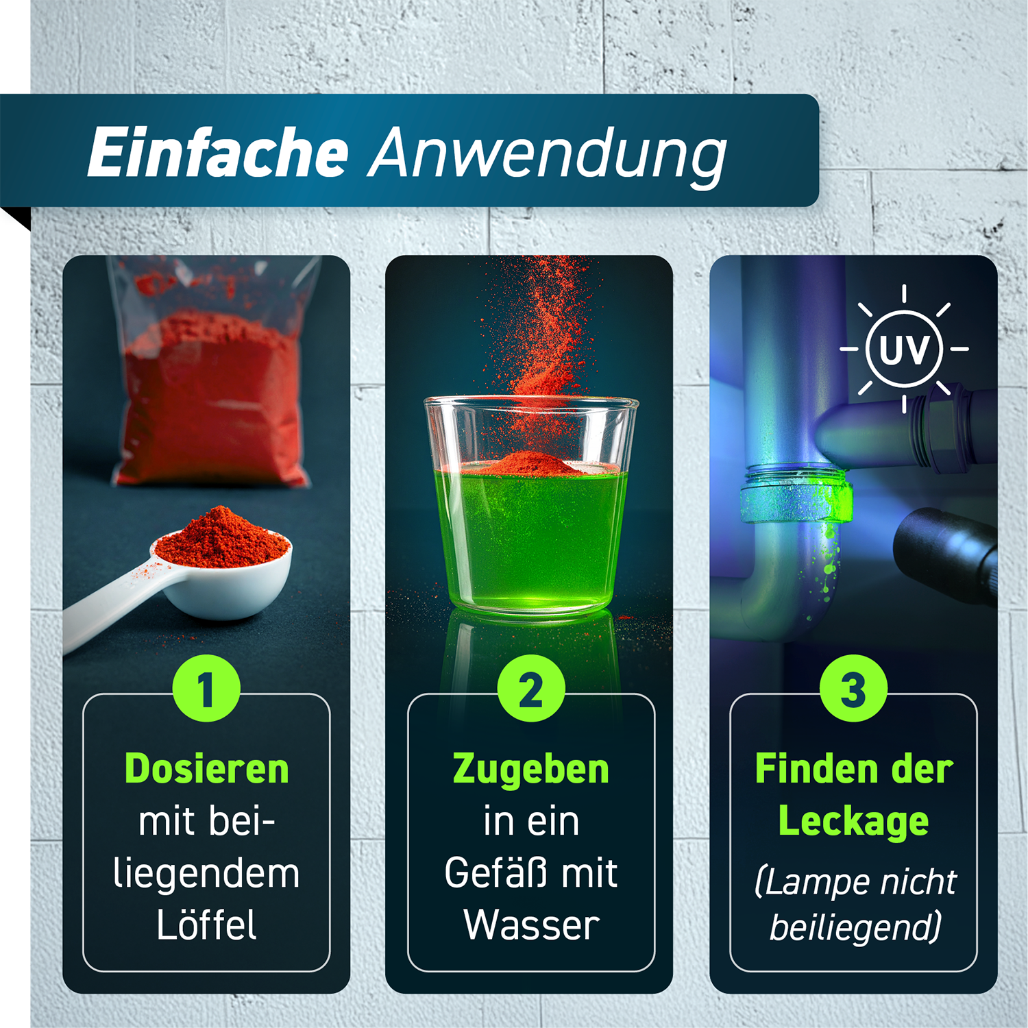 PLINTEX® Uranin Färbemittel 100g zur Leckageortung inkl. Dosierlöffel