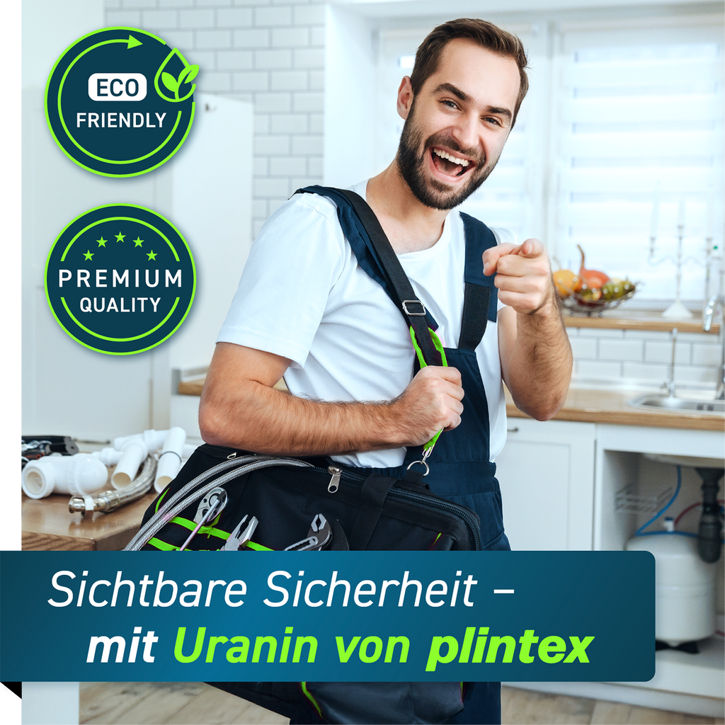 PLINTEX® Uranin Färbemittel 100g zur Leckageortung inkl. Dosierlöffel