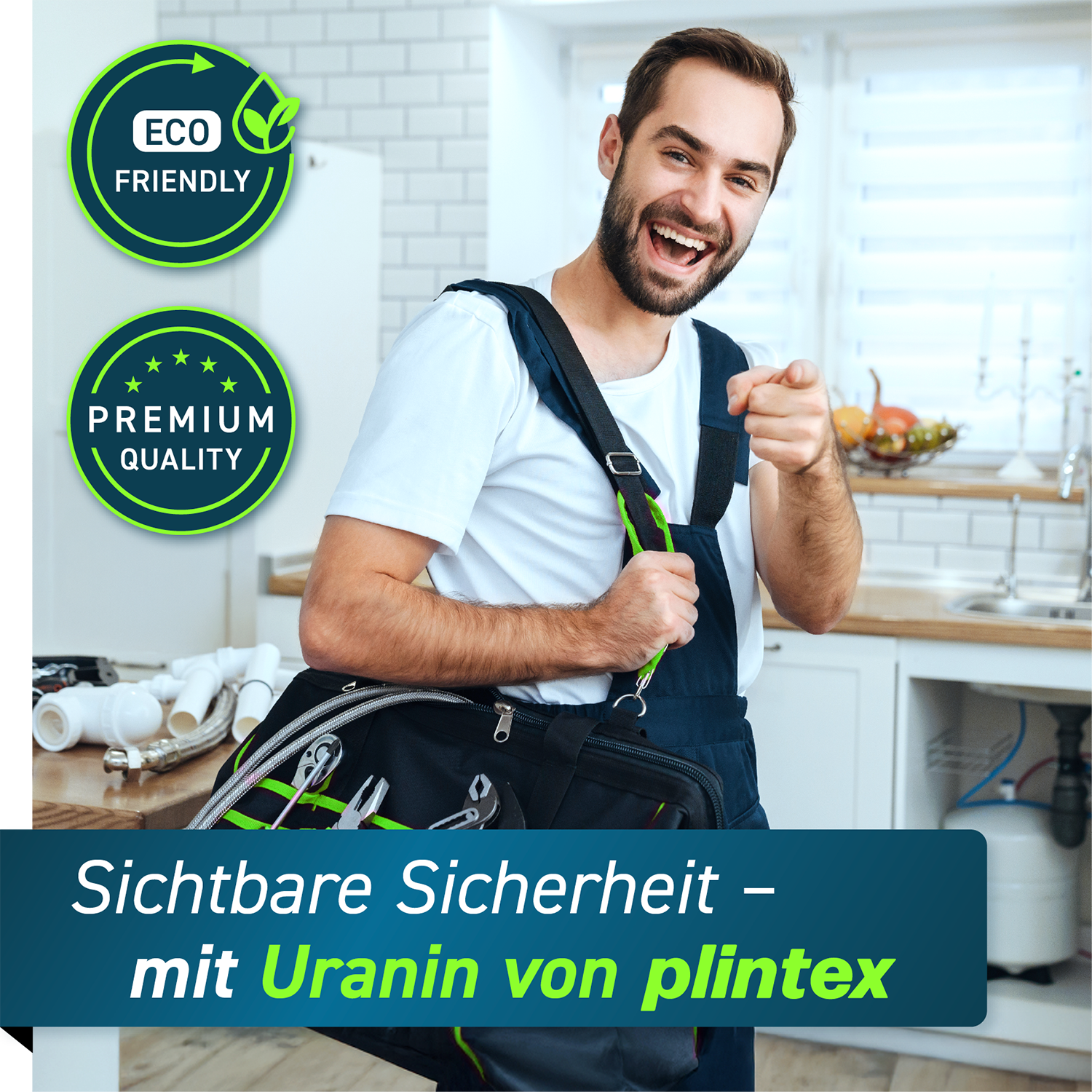 PLINTEX® Uranin Färbemittel 100g zur Leckageortung inkl. Dosierlöffel