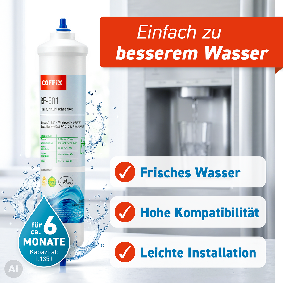 Coffix RF-501 Wasserfilter für Kühlschränke – Bild 1