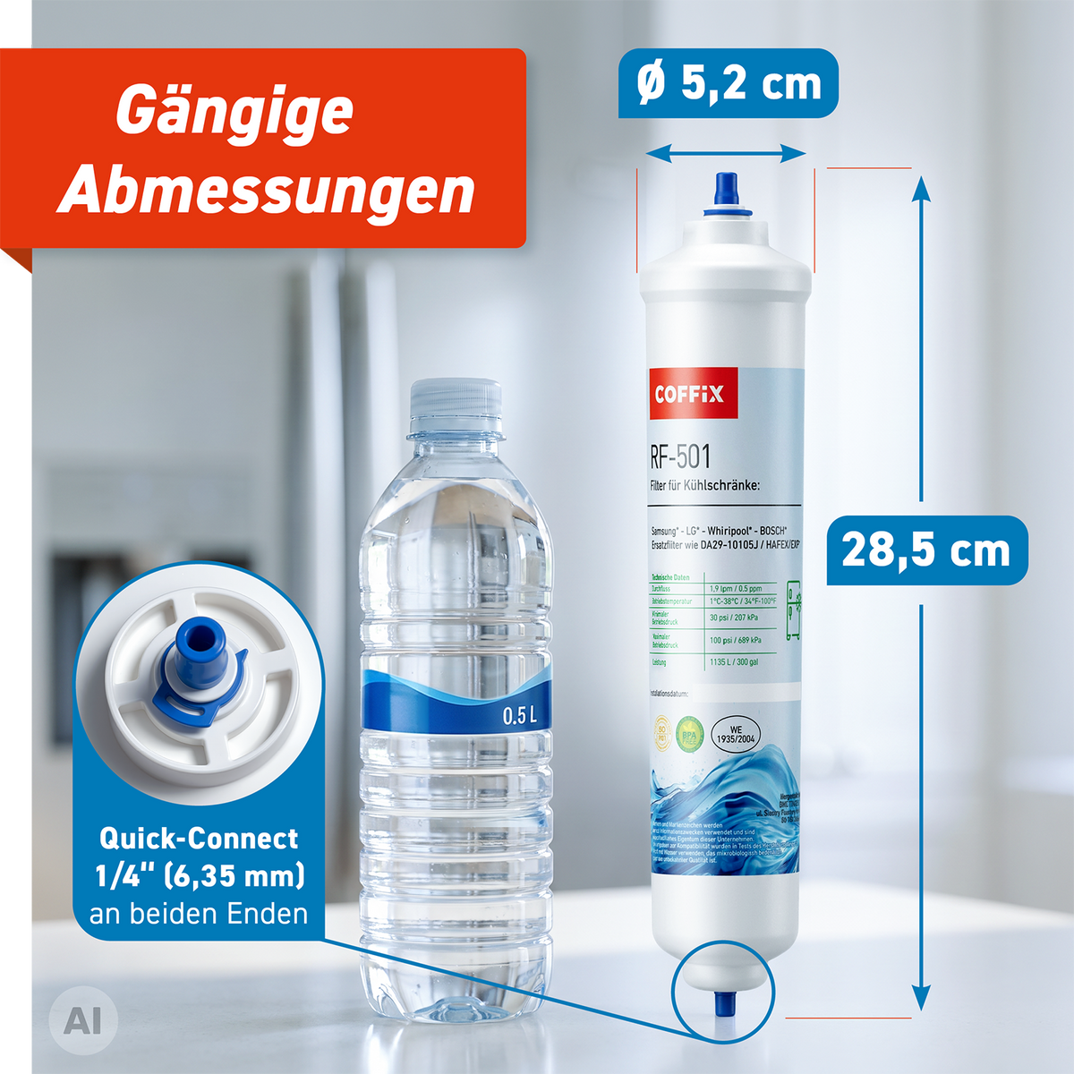 Coffix RF-501 Wasserfilter für Kühlschränke – Bild 5