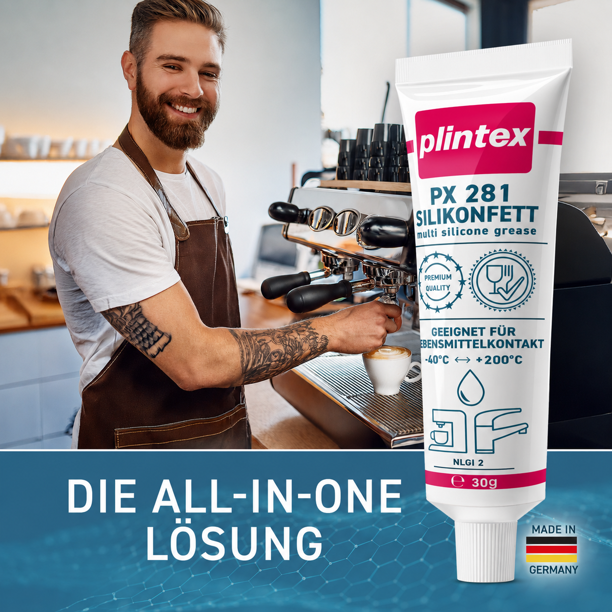 Silikonfett für Kaffeevollautomaten ohne Bürstenset